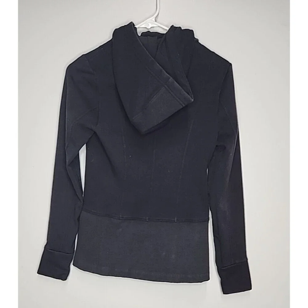 Athleta Womens Black Long Sleeve Home Town Full Zip Stretch Hoodie Jacket XS
